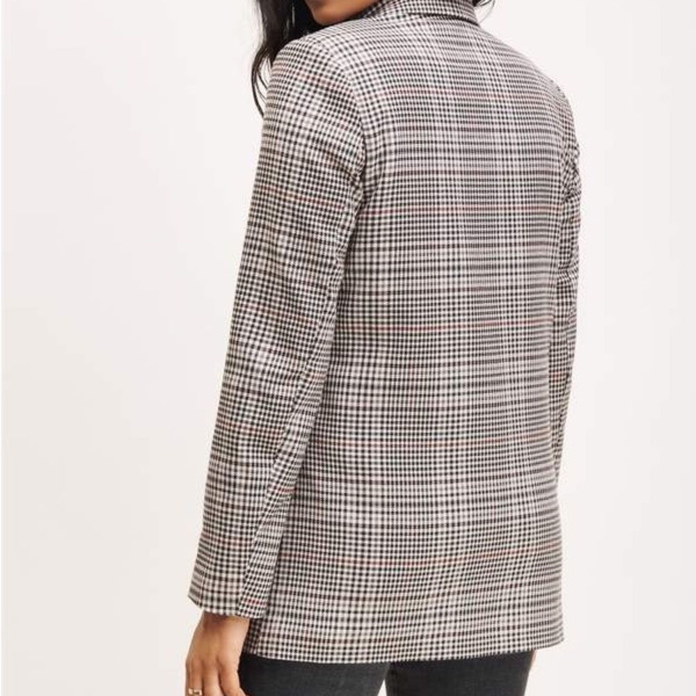 Oversized Double Breasted Plaid Blazer